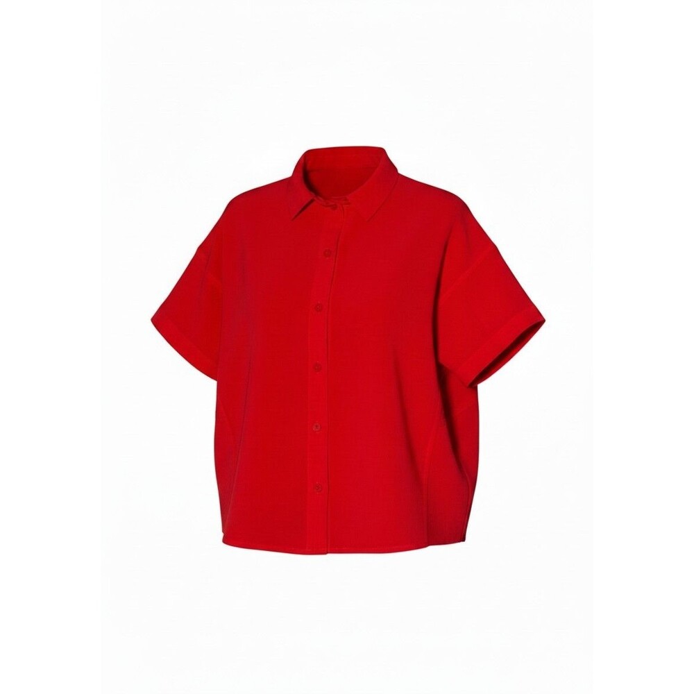 Women’s Lululemon Full Day Ahead Short Sleeve Shirt Size 2 red